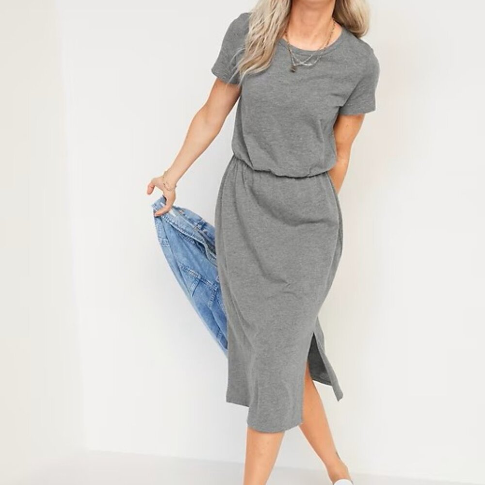 Old Navy Slub-Knit Midi T-Shirt Dress